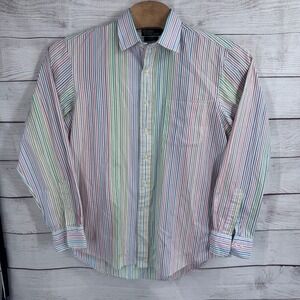 Polo Ralph Lauren Shirt Mens XL 17 Durham‎ Color Stripes Long Sleeve Button Down